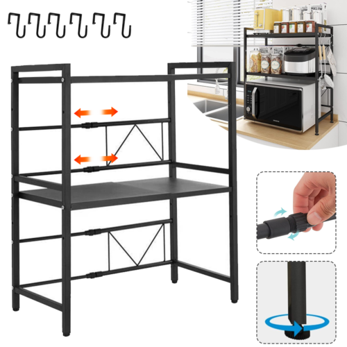 3-tier Extendable Corner Microwave Shelf