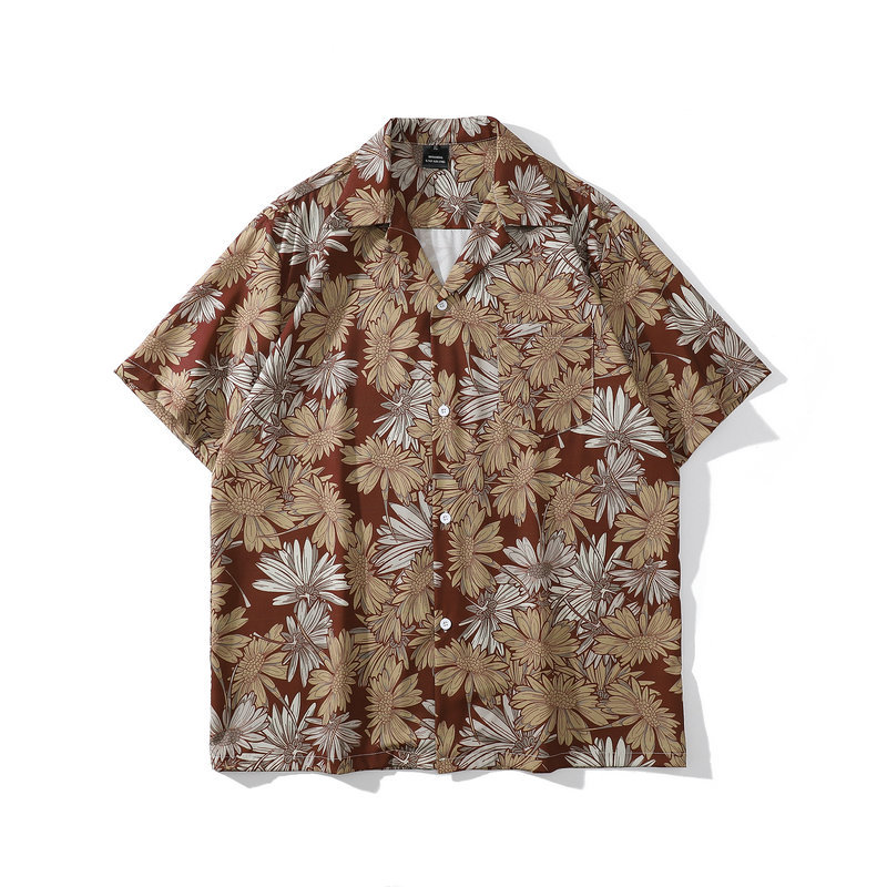 Title 6, Camisa masculina vintage com estampa floral com...