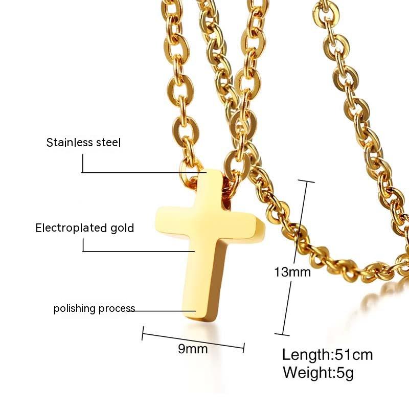 Title 5, Simple And Compact Cross Necklace Discreet eleg...