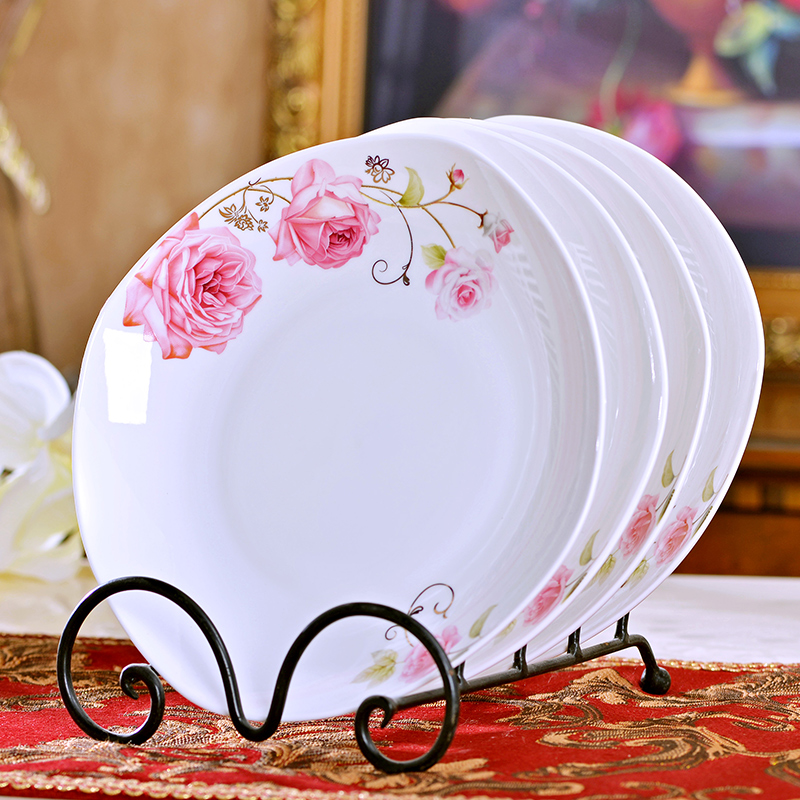 Pink rose square deep plate