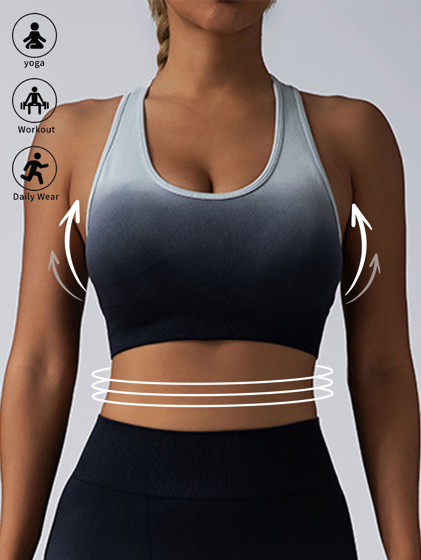 Sports Bras For Women, Wireless High Support Running Bra Workout Yoga Crop Tank - Picture 11 of 14
