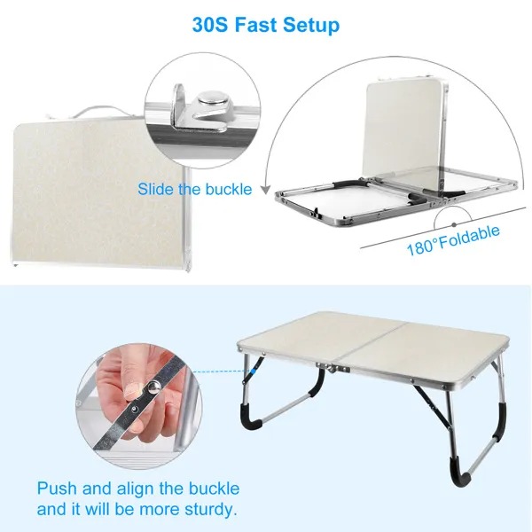 Foldable Laptop Table Notebook Bed Desk Breakfast Reading Writing Lap Tray For Sofa Couch Floor Dormitory 4