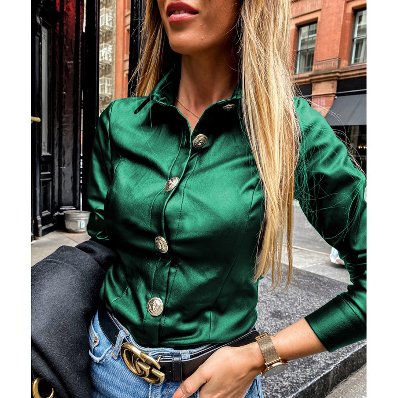 Title 12, Single Breasted Lapel Long Sleeve Leather Top S...