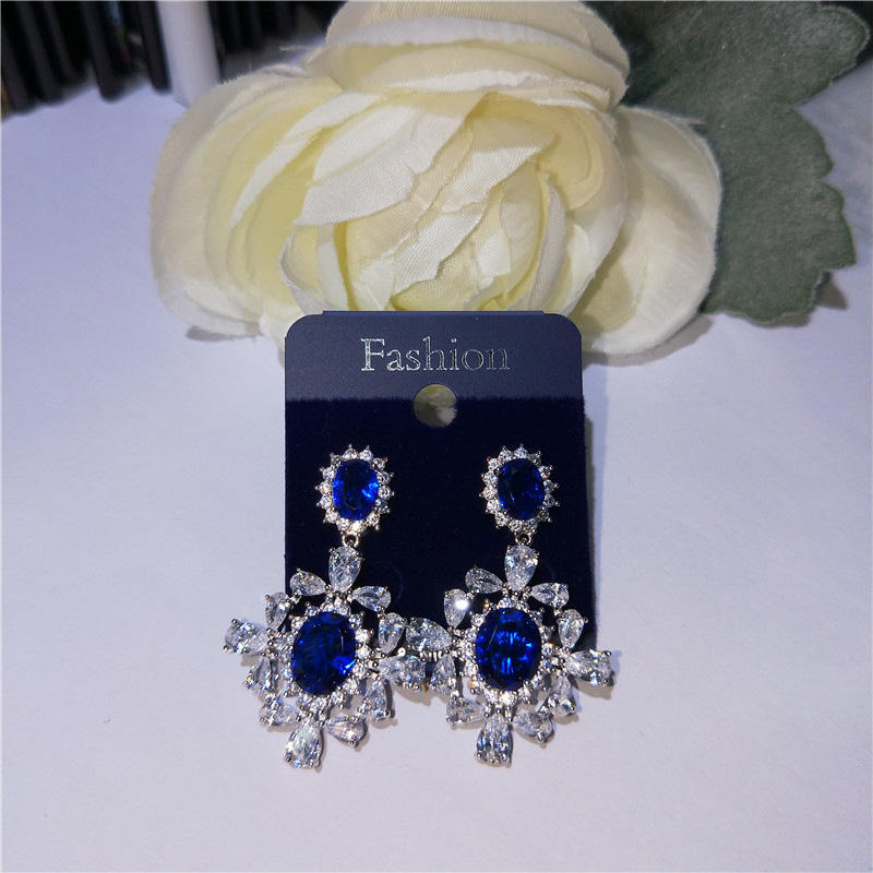 Fashion Sunflower Multicolor Zircon Earrings