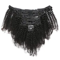 Gradient Color Real Hair Clip - Black - View 1