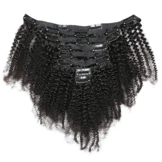 Gradient Color Real Hair Clip - Black