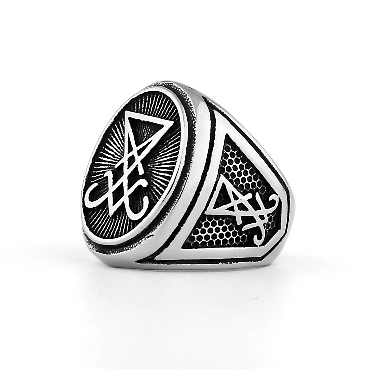 Simple European And American Style Hip Hop Retro Trendy Stainless Steel Ring