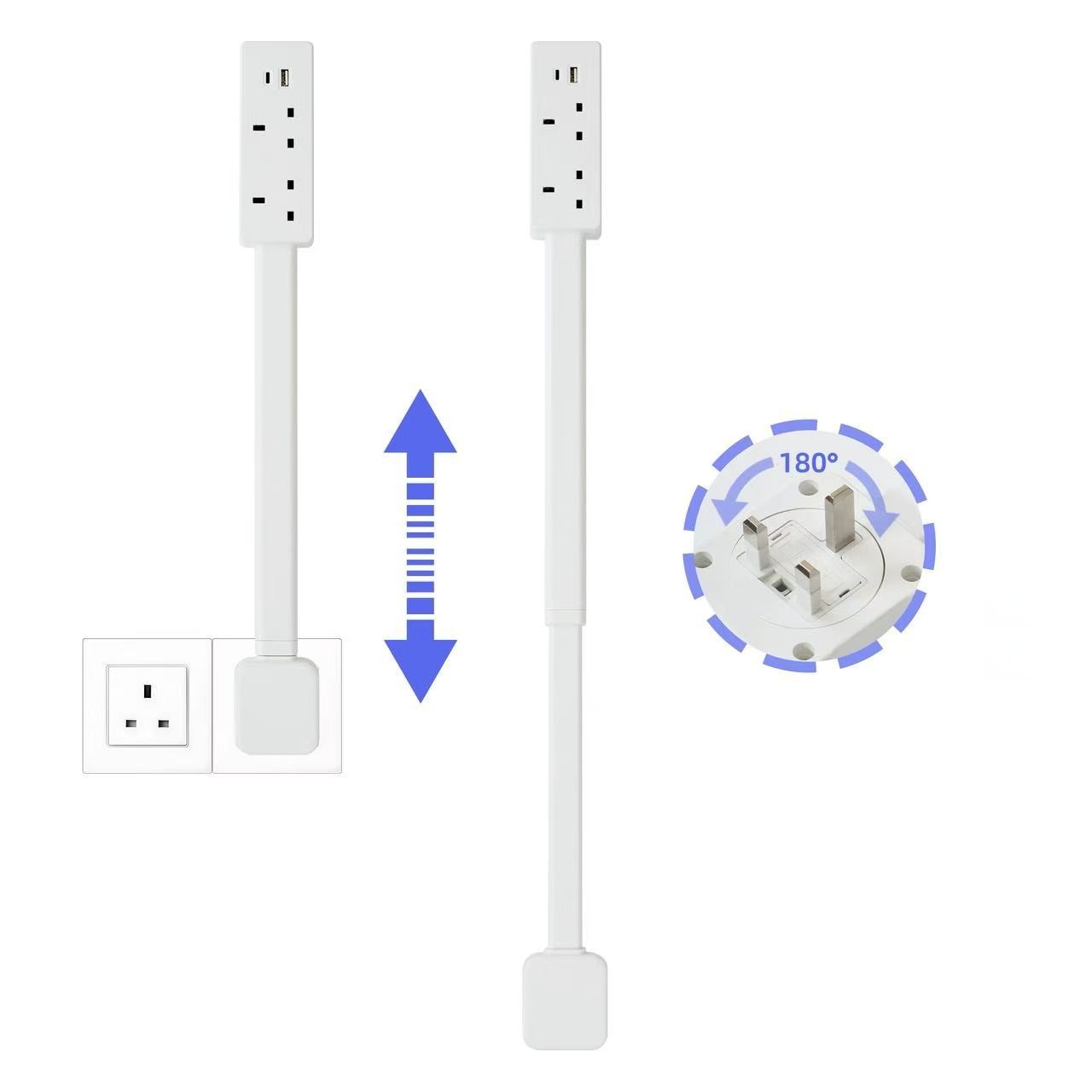 Electrical Outlet Extender Stick Power Socket Expander Rotates 180 — image 2