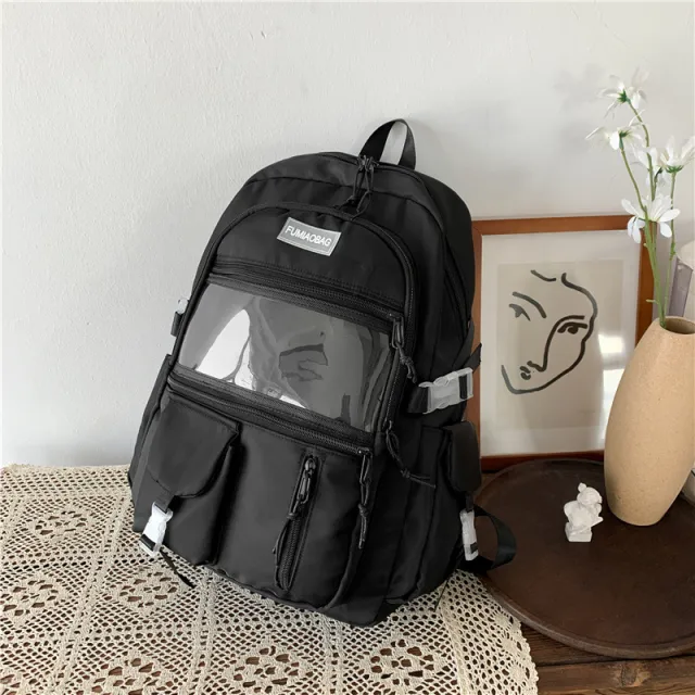 Large capacity Student Backpack Simple Travel Backpack College Student School Bag Black - Shop at LoveMi