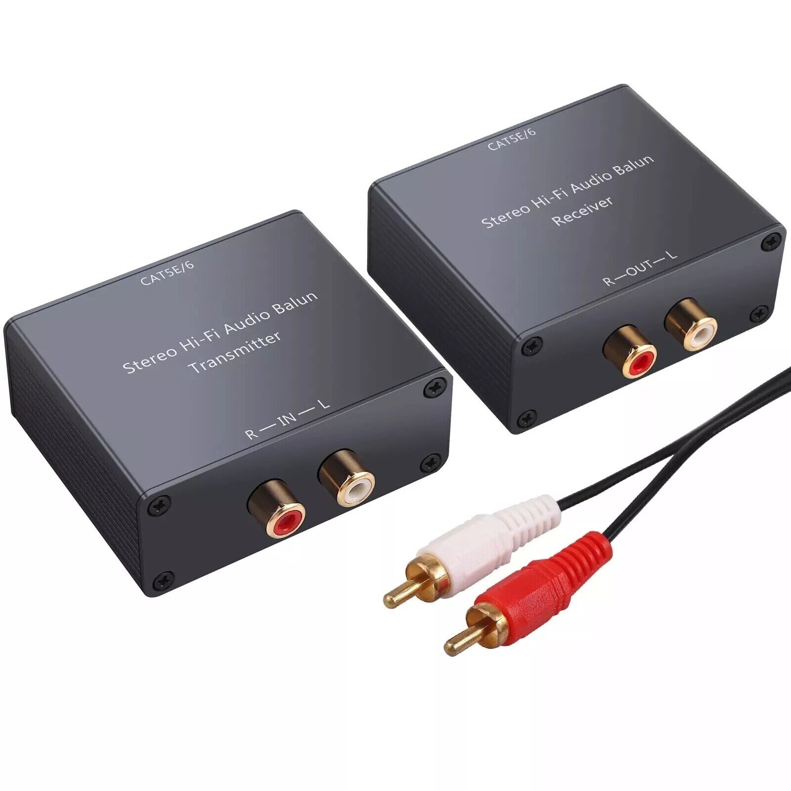 RCA Analog Audio Extender 2-CH Stereo Over Cat5e-Cat 6 For Hi-Fi Amplifiers — image 3