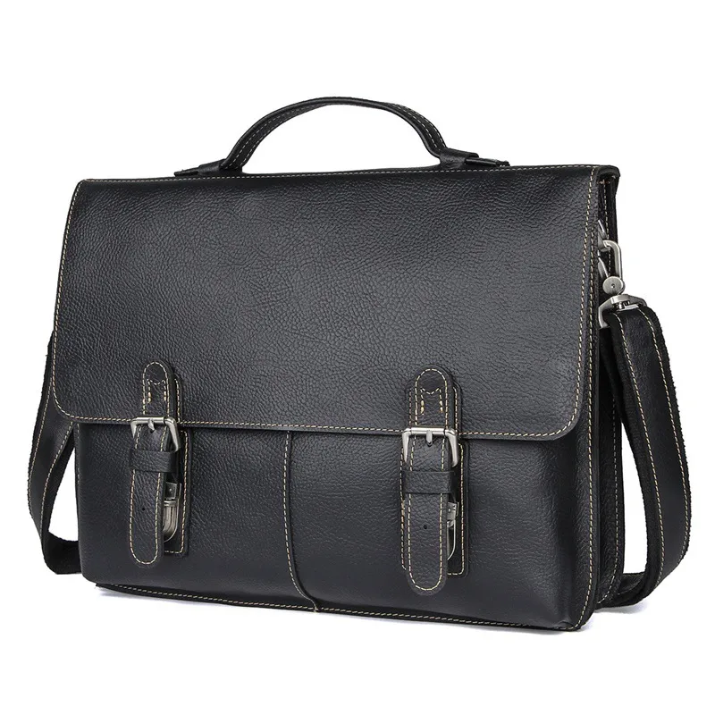 Men's Retro Casual Leather Business Briefcase - Black