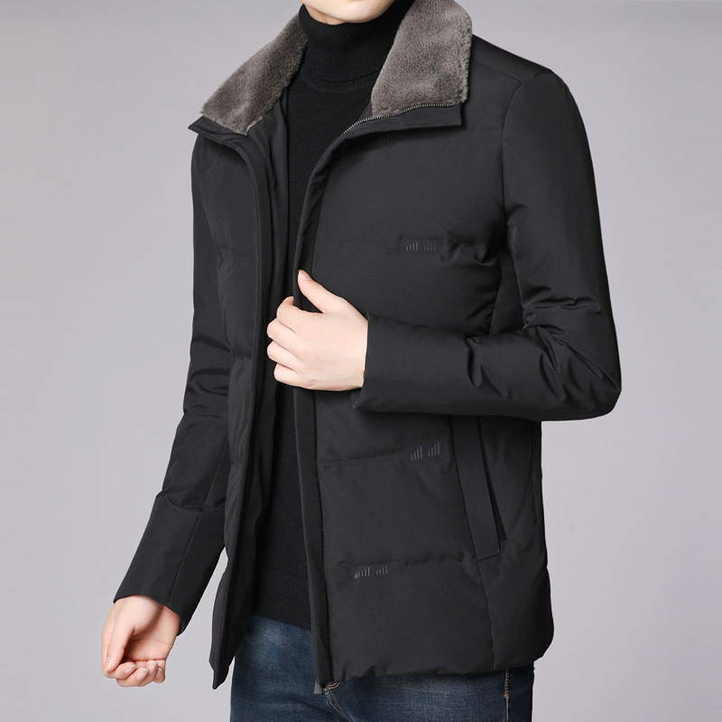 Title 3, Thick, warm white duck down hooded jacket provi...