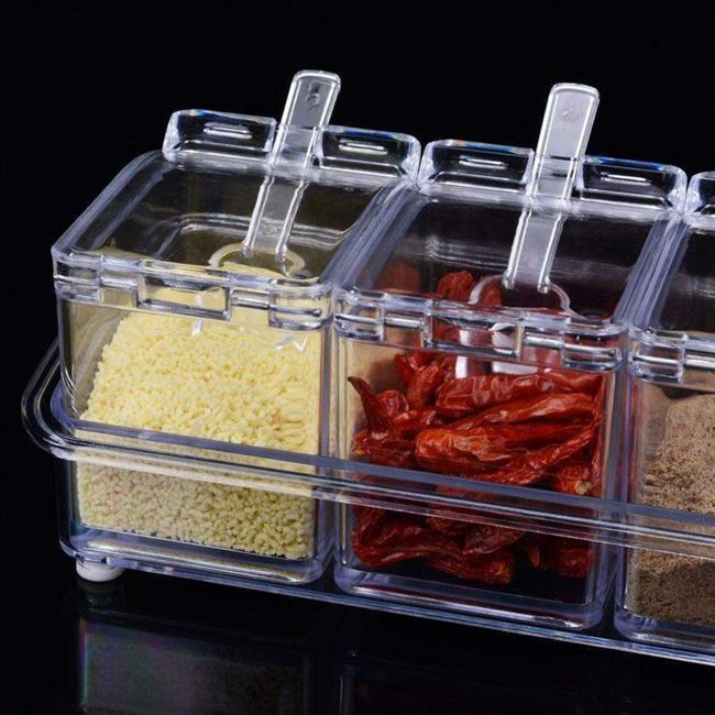 Title 2, Seasoning Storage Box Spices Condiment Dispenser