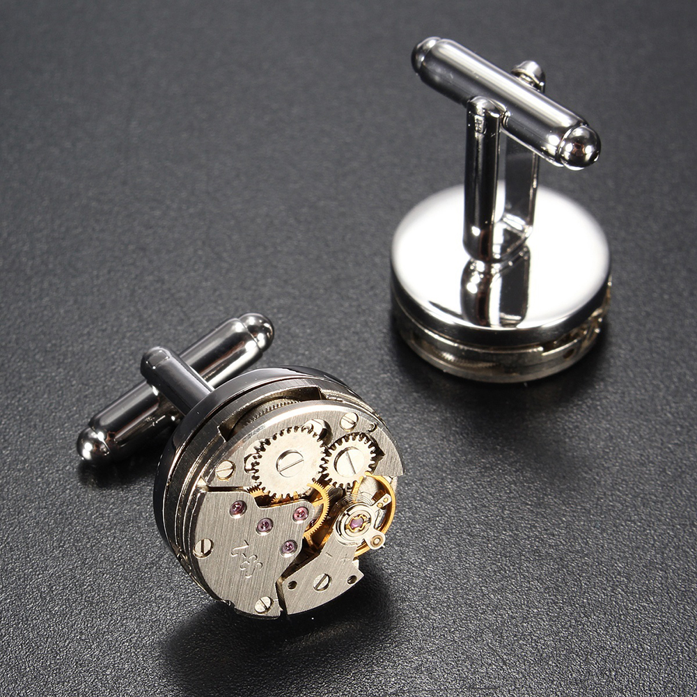Mechanical Watch Brand New Movement Men's Cufflinks — foto 7