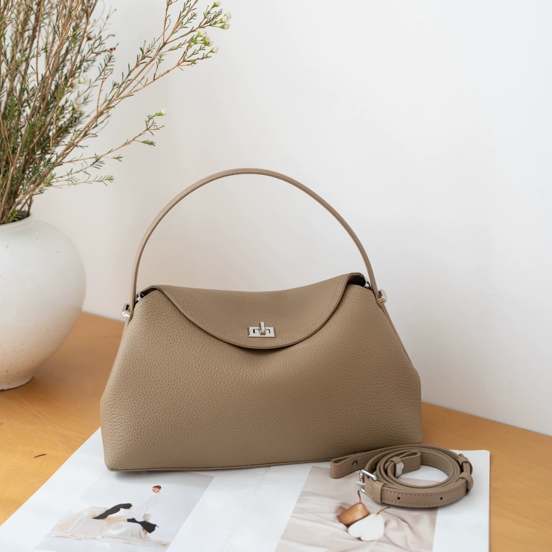 Genuine Leather Commuter Versatile Single-shoulder Women's Crossbody Bag, Simple, Large Capacity, Premium First-layer Cowhide Handbag 7