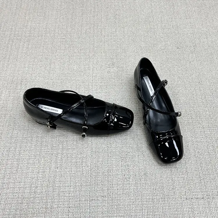 Comfy All Day Hidden Platform French Mary Jane Flats For Women, 2026 Spring  Summer Cross Strap Red Dress Shoes To Match Skirts