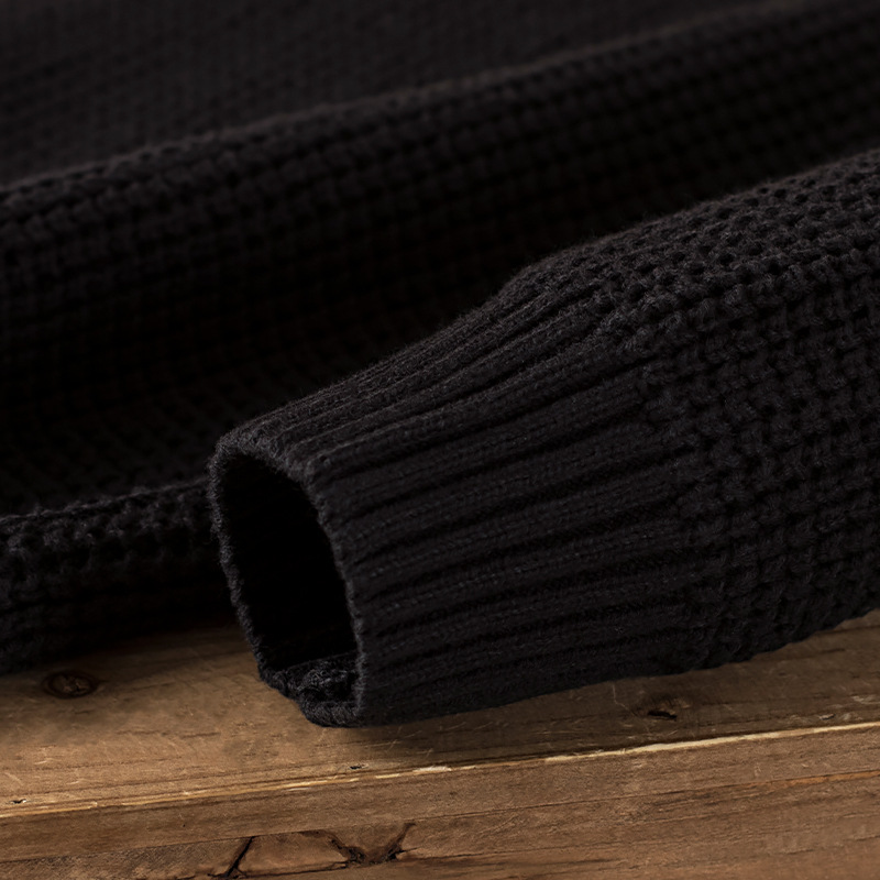 Knitted Pullover Black Interlock Coat Top