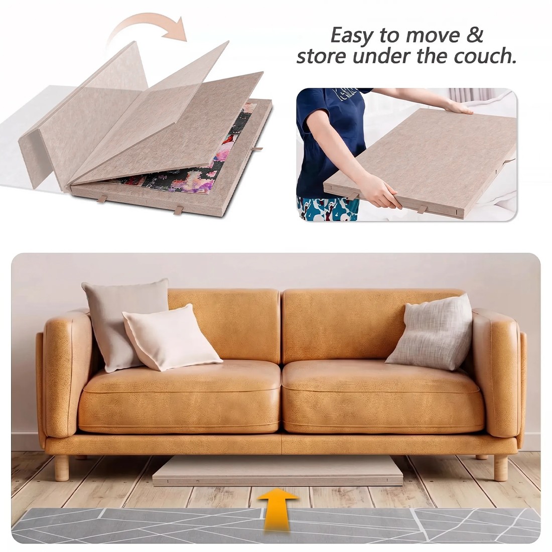 Felt Jigsaw Puzzle Board Portable Storage Table W 6 Slid Drawer 1000pcs — image 4