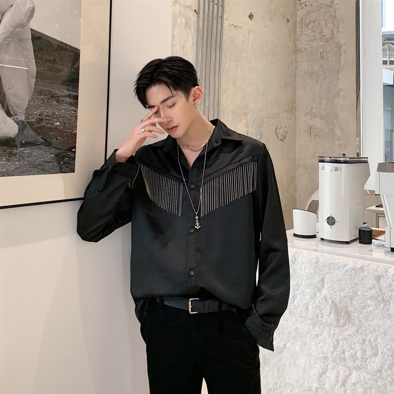 Temperament And Silky Homemade Shirt Autumn Comfortable Feel Satin Lining