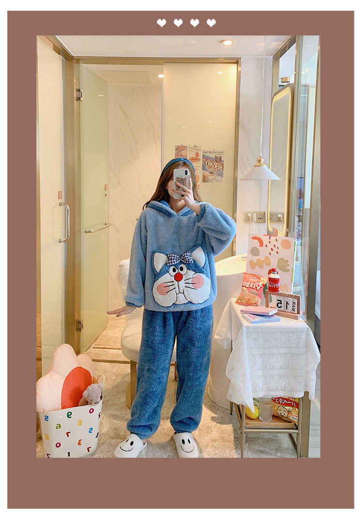 Title 4, Womens Thickened Flannel Pajamas Hooded Lounge...