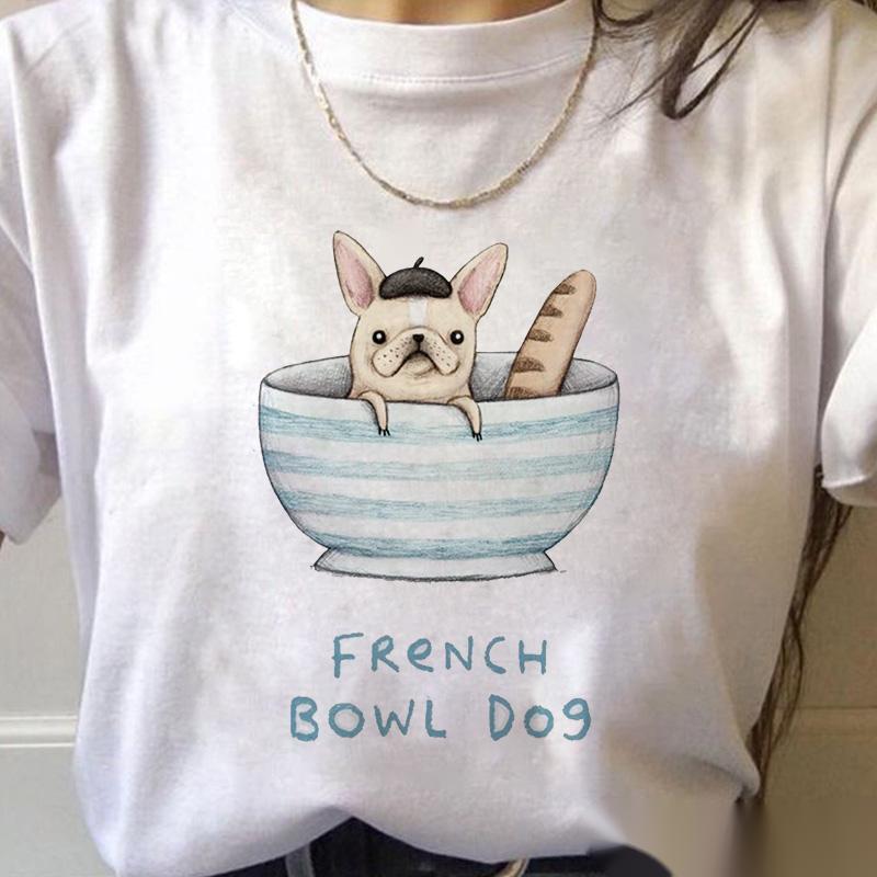 Title 7, T-shirt col rond femme, imprimé Love bouledogue...