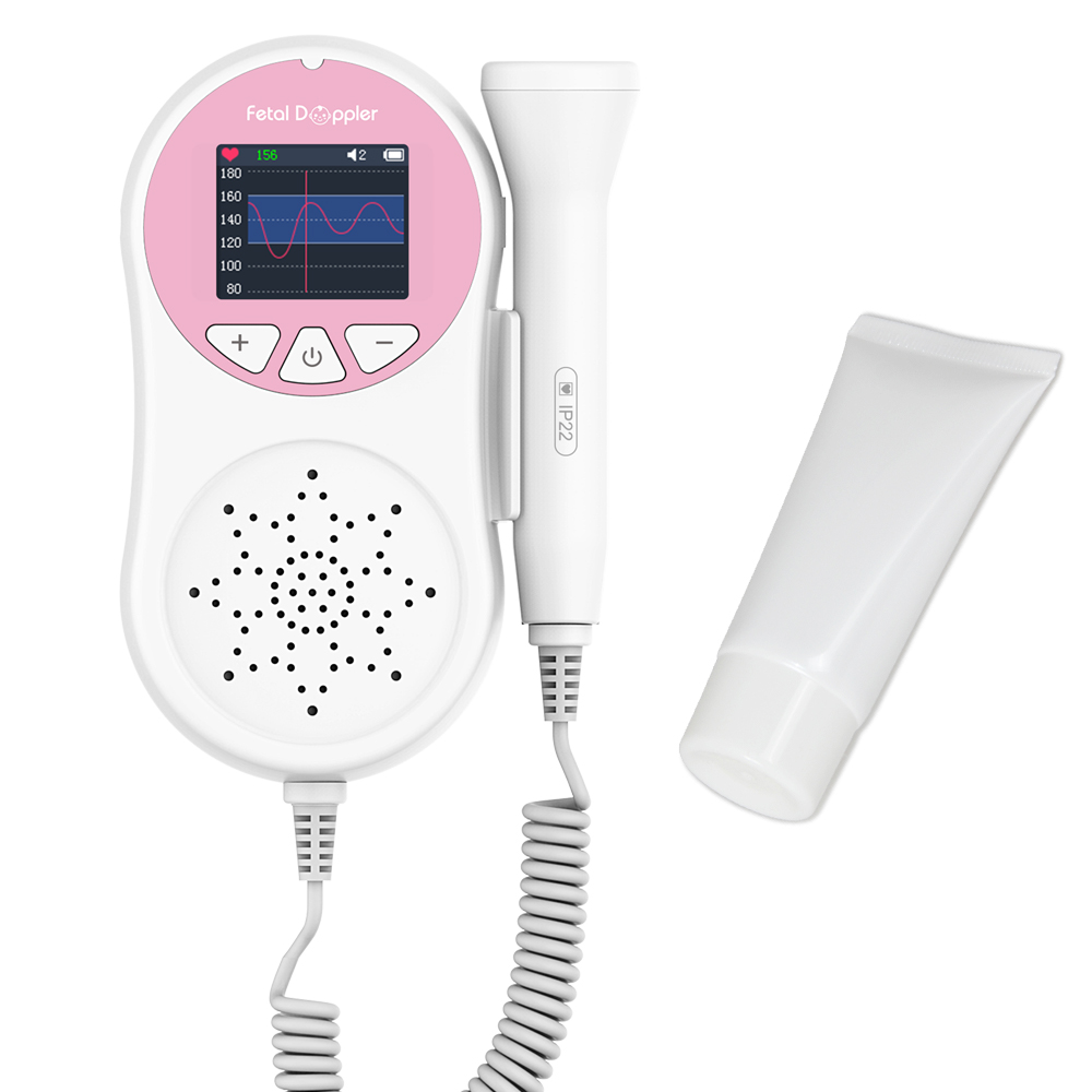 Fetal Doppler Baby Heartbeat Detector Portable Pregnant Baby Ultrasound Heart Rate Monitor Pocket LCD Doppler Stethoscope 3Mhz Probe With Gel