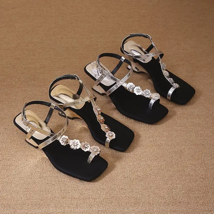 French Sequin Flower Toe Set