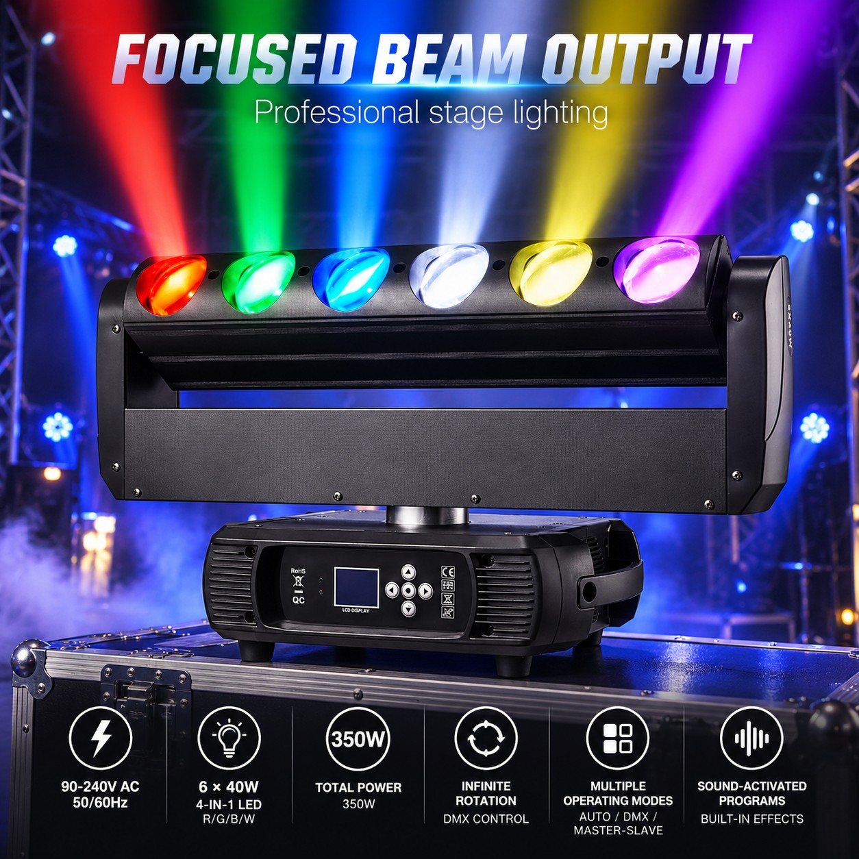 Lampă de lucru reîncărcabilă 640W LED 6 40W Alimentare cu ridicata RGB Iluminat 350W Aliaj de aluminiu de exterior