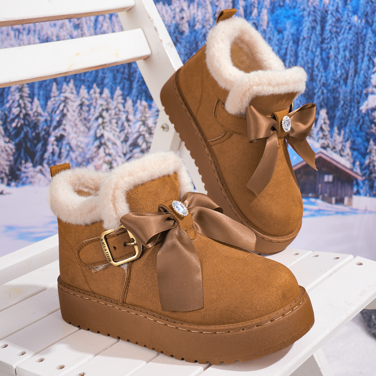 Suede Platform Snow Boots, picture 2 of 4