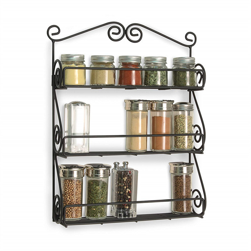 Title 4, Modern Minimalist Iron Kitchen Storage Rack Wal...