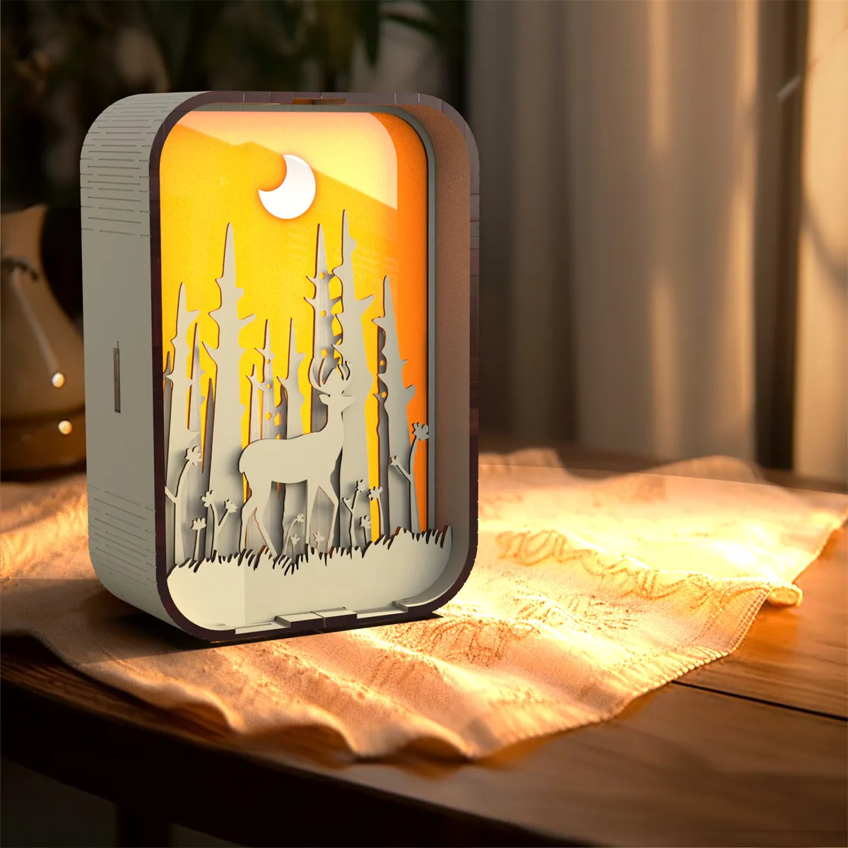 Woodcarving Light Creative Gift Minimalist Bedside Night Light Decoration Desktop Decoration Birthday Gift – image 5
