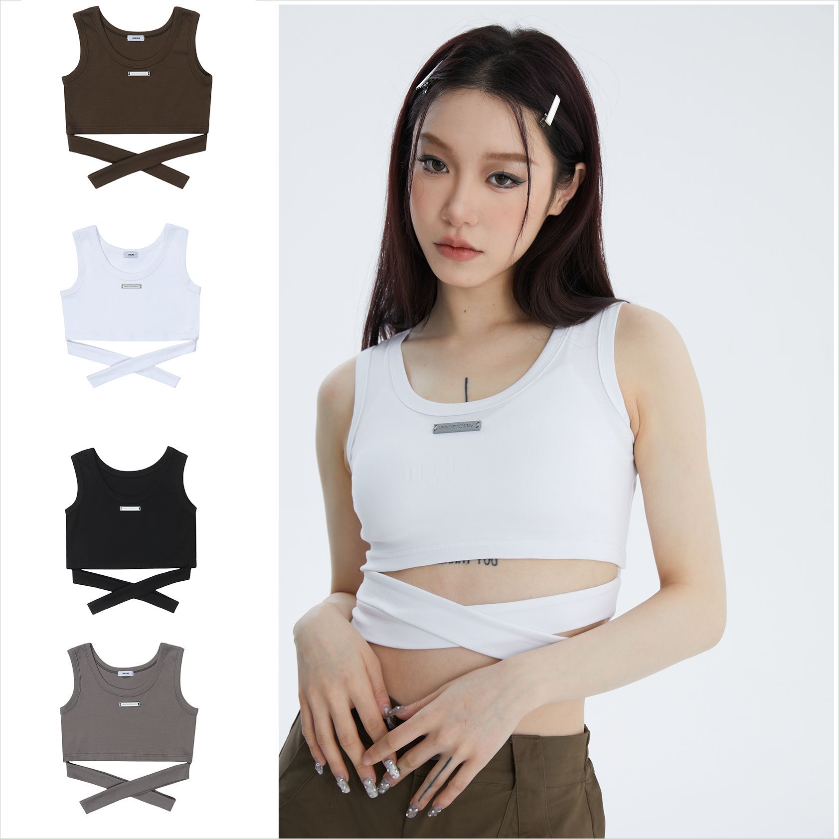 Women's Street Fashion Special-interest Design Short Strap Vest