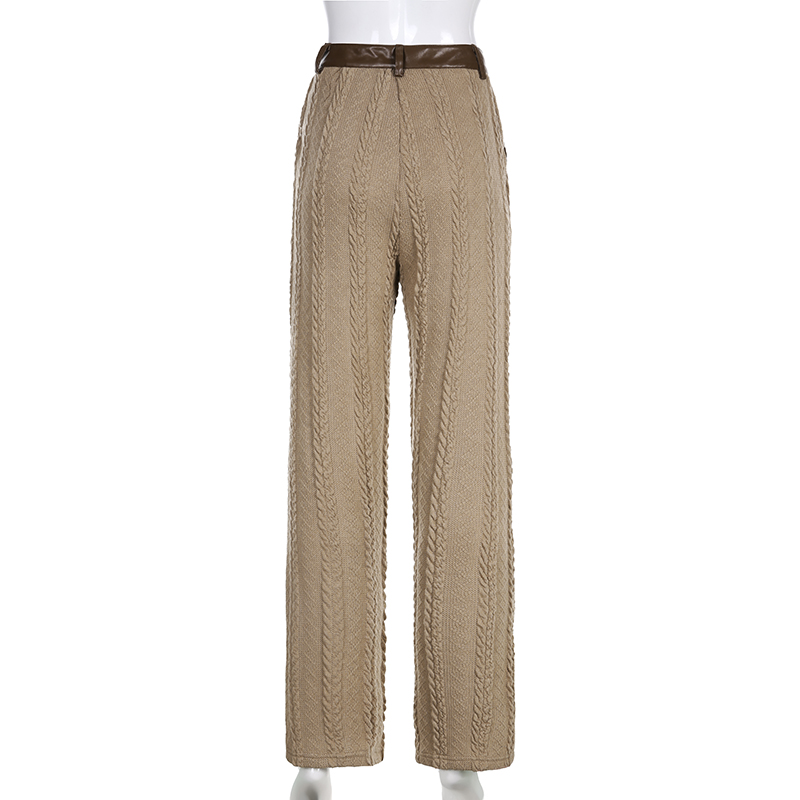 Title 3, Pantalon dhiver large en laine tissée, texture...