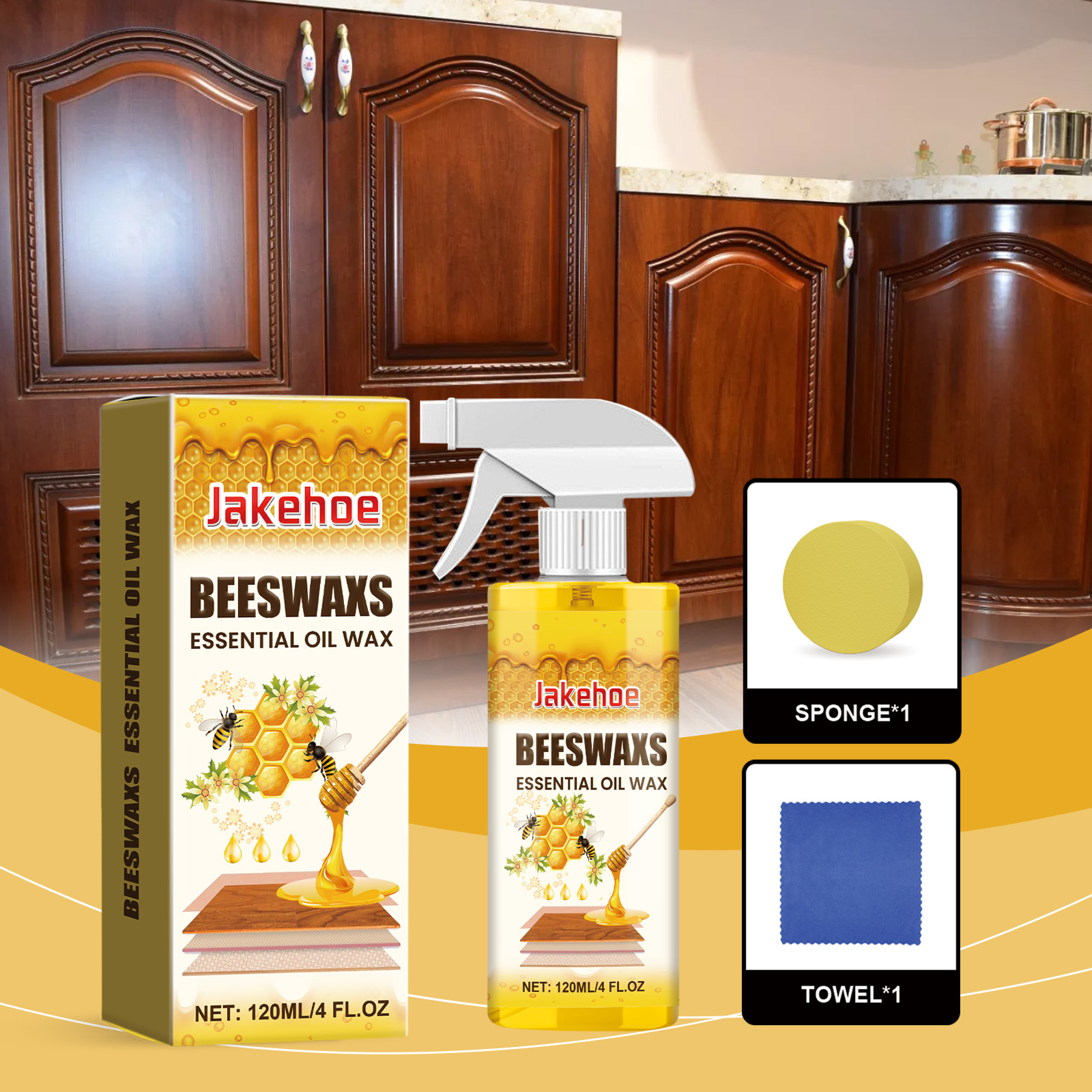 Wood Polishing Beeswax Spray 120ml — foto 2