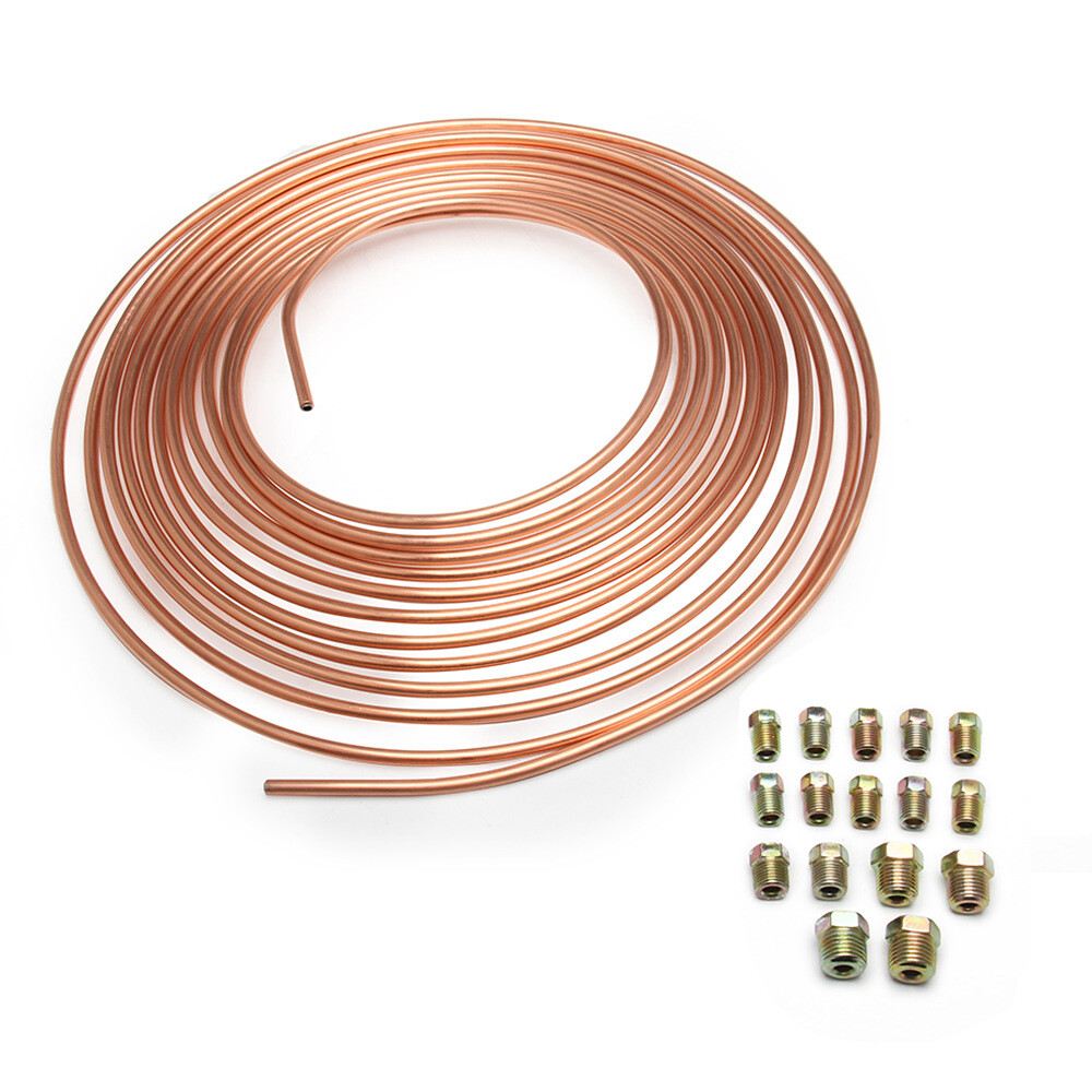25ft Copper Nickel Brake Pipe Hose Line Tube Roll 3 16in Fittings Tubing Kit UK,27.5x0.5x40