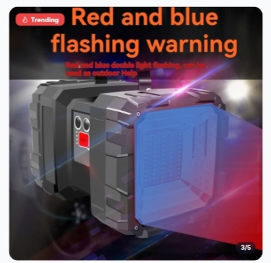 Ultra Bright P70 LED Rechargeable Spotlight Portable Work Light USB Searchlight With Emergency Red & Blue F 4