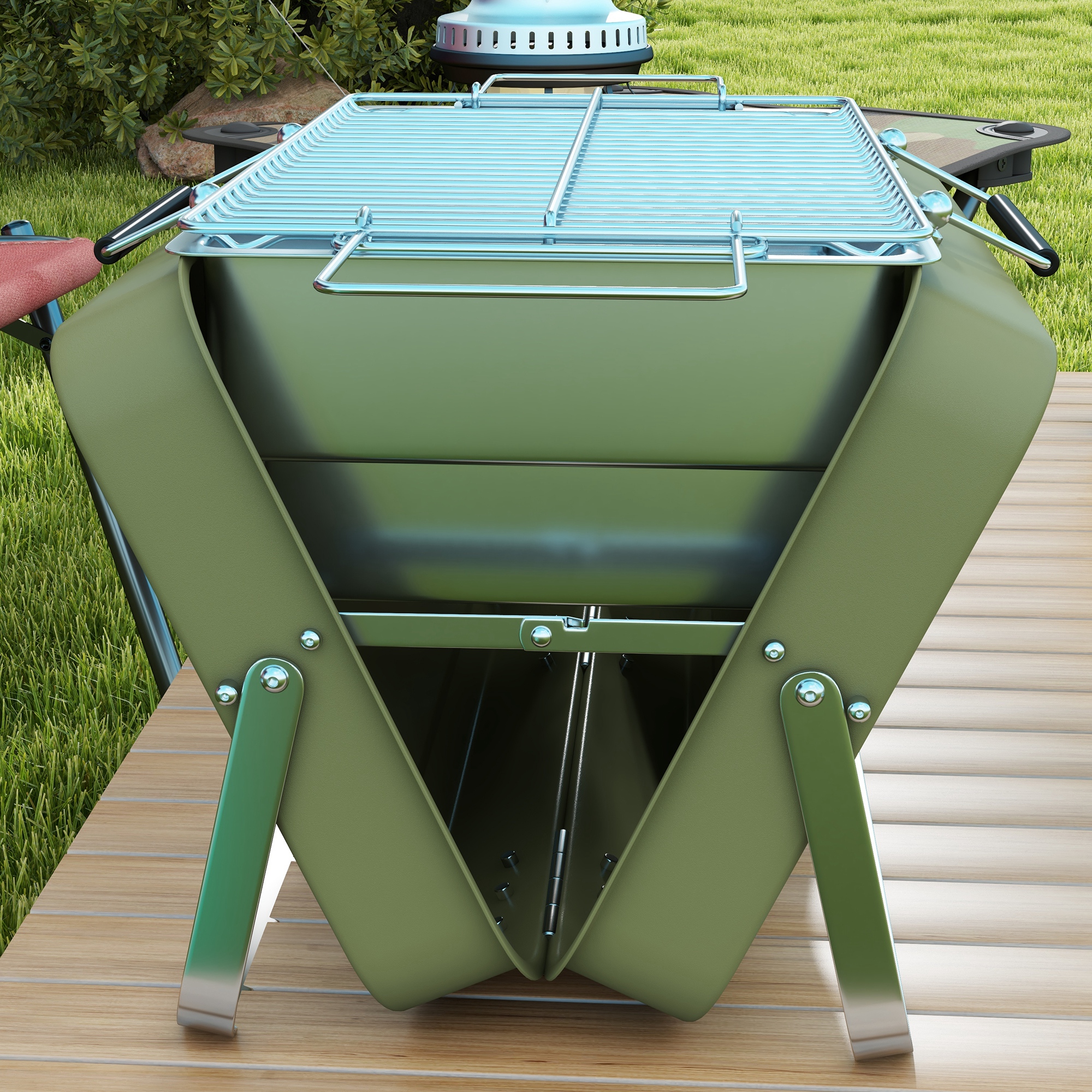 Metal barbecue grill