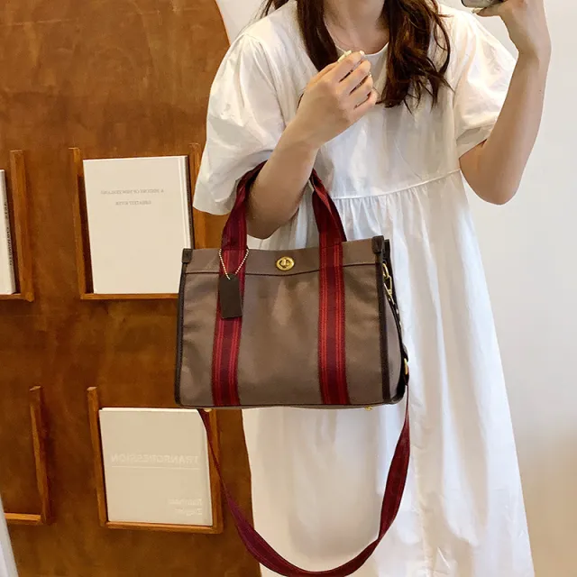 Women's Fashion Casual Large Capacity Canvas Bag Brown - Shop at LoveMi