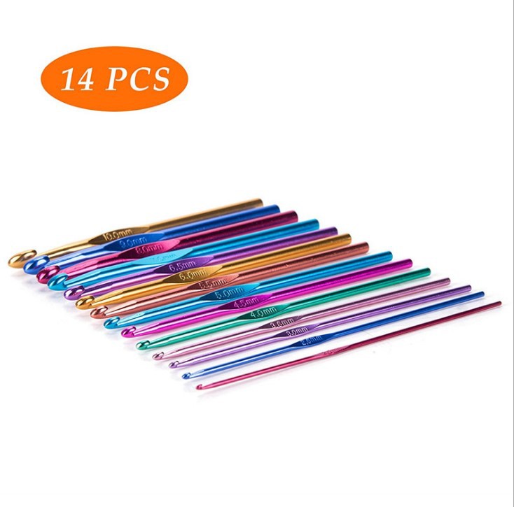 Color Aluminum Alloy Oxidation Crochet Set 14 Pieces