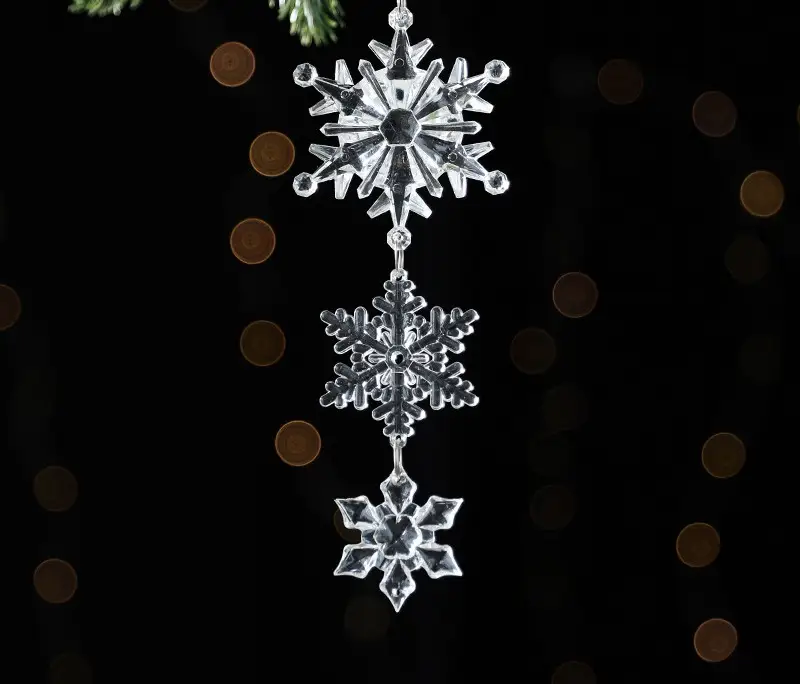 Christmas Tree Acrylic Transparent Snowflake String Ice Hanging Pendant