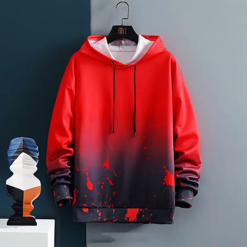 Hooded Men's Loose Sports Long Sleeve Sweatshirt