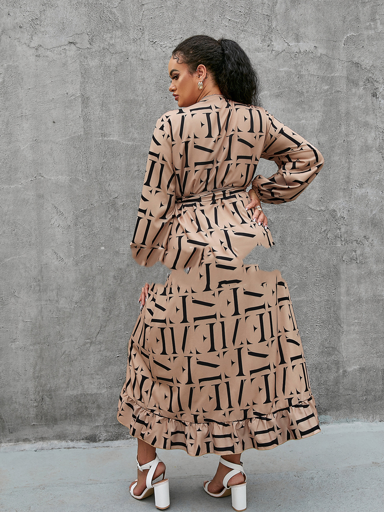 Temperament Commuter European Station Puff Sleeve Dress