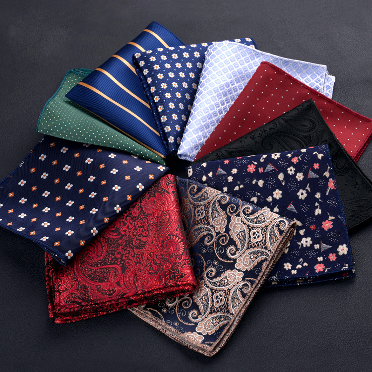 Men's Textured Retro Embroidery Jacquard Square Scarf