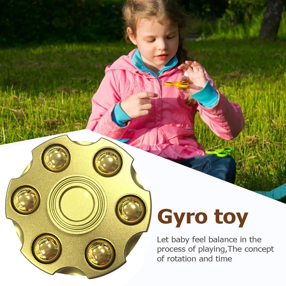 Unique Brass Gun Revolver Bullet Fidget Toy Spinner Copper Hand