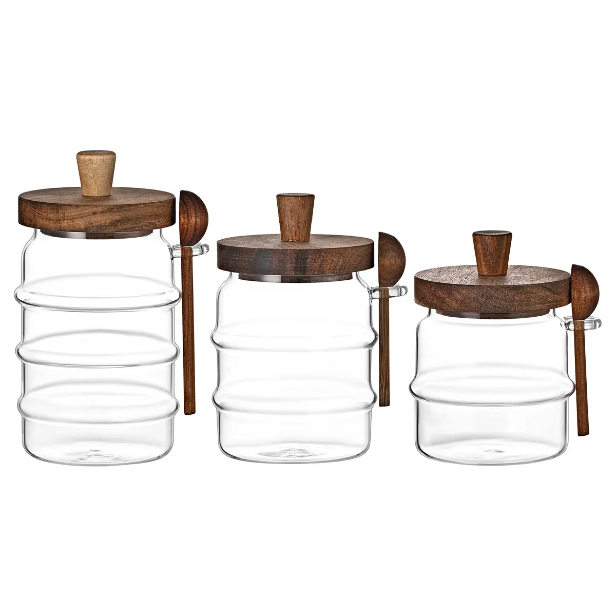 Glass Coffee Jars With Spoons, Candy Jars