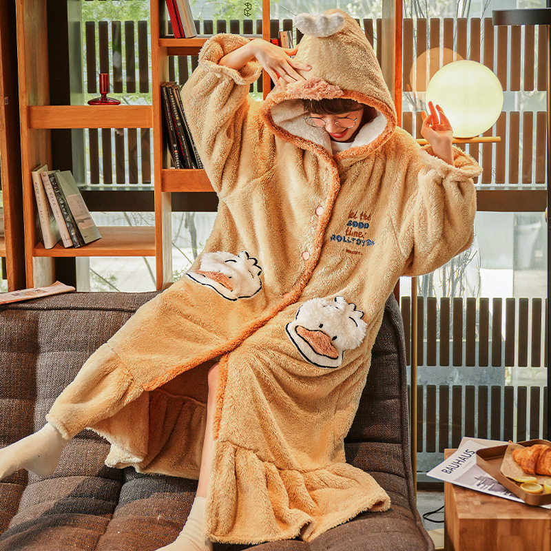 Loose Bathrobe Flannel Women’s Pajamas