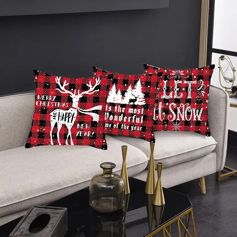 Merry Christmas Cushion Cover 45cm Elk Santa
