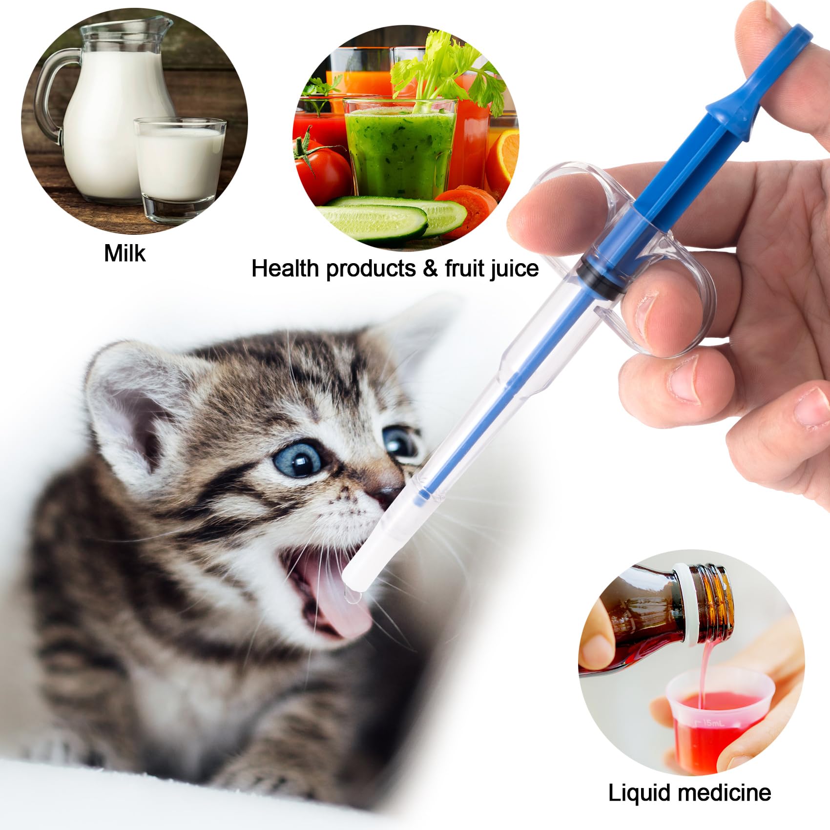 Cat Pill Shooter, Pill Popper For Cats & Dogs, 2-in-1 Pet Piller  Anti-drop Syringe For Tablets & Liquid. Easy Admin For Small Animals. Soft Rubber Tip Protects Gums — foto 3