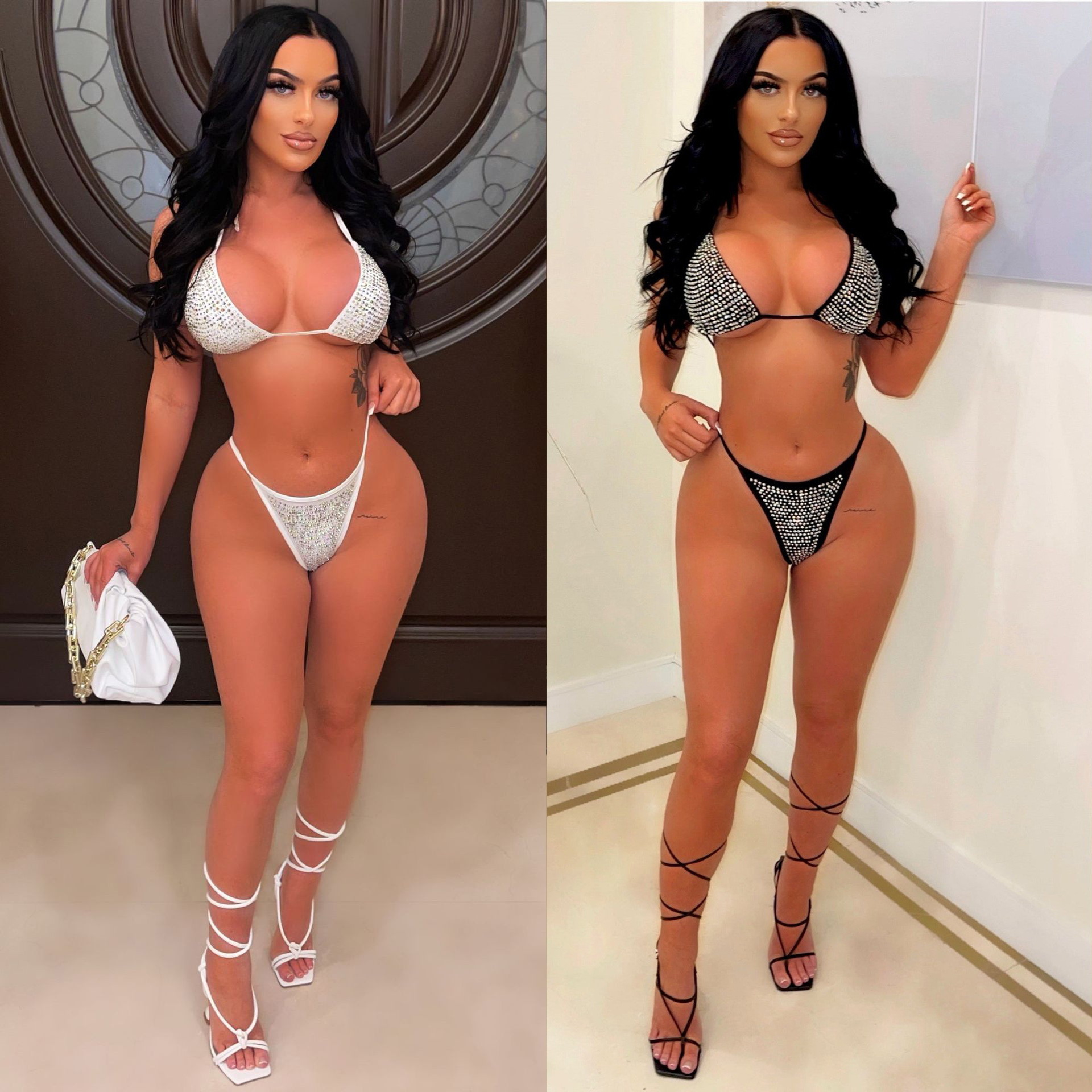 Stretch Mesh Bikini Four-piece Swimsuit - Image 2