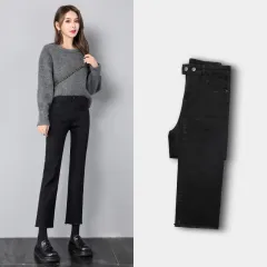 Women's Straight-leg Jeans Summer Spring And Autumn Clothes - Black - View 1